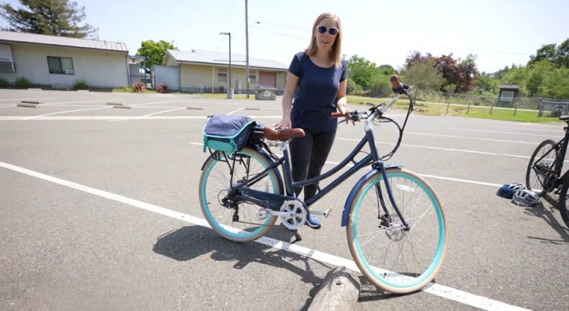 woman ride bike