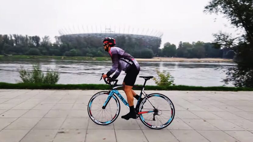 Cyclist Riding a SAVA DECK Bicycle