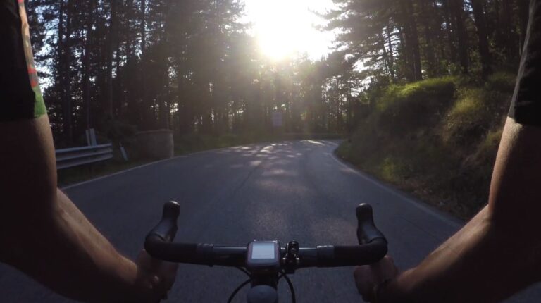 Riding a bike on sunny weather