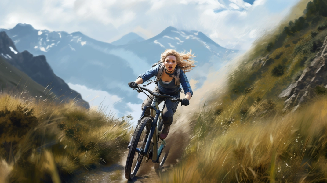 Woman Riding Fat Bike