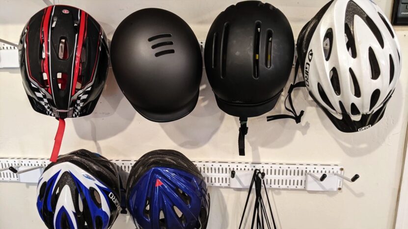 Proper Way to Store a Bike Helmet. DIY Bike Helmet Rack. Hanging Bike Helmets