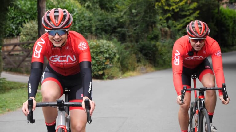 Woman and Man Cycling