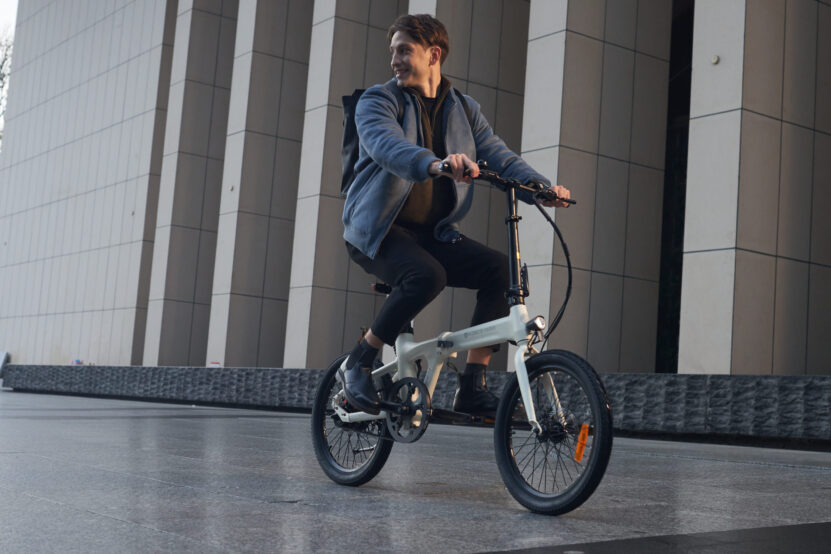 Riding Electric Bike in the City